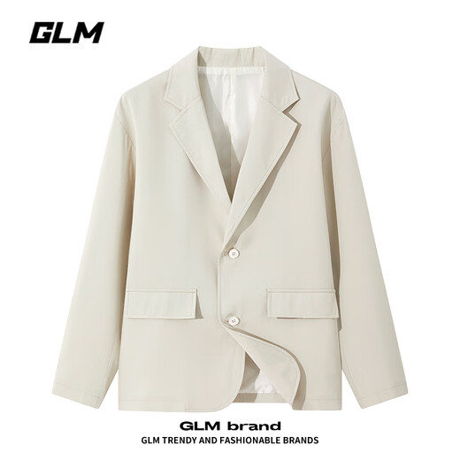 GLM suit men's casual small suit jacket men's handsome slim trend single suit lapel top men black XL
