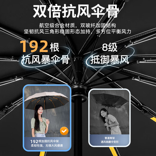 全自动折叠雨伞大号男士加固加厚结实抗风晴雨两用女太阳伞遮阳伞 创意环扣】加大黑胶双人【12033