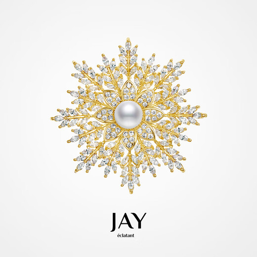 YIBIY2025 latest bright snowflake brooch high-end exquisite fashion corsage luxury pin clothing accessories mother's day gift gold