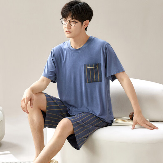 
Yalu Modal men's pajamas suit summer shorts shorts thin summer ice silk feel loose casual large size home G[6623] Modal shorts-cool and breathable L [recommended 100-120 Jin[Jin equals 0.5 kg]]