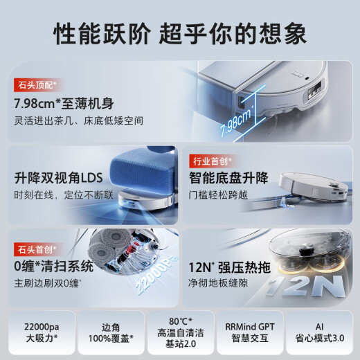 石头（roborock）国家补贴 P20 Ultra 扫地机器人扫拖一体自动清洗全自动上下水集尘热水洗地机拖布免洗拖地机器人 P20 Ultra上下水版