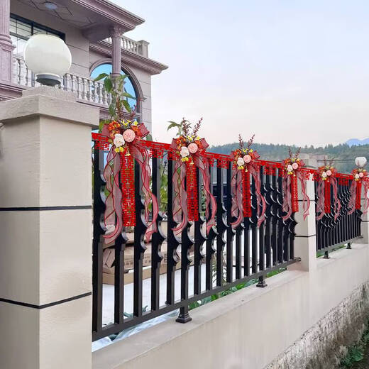 咏幻农村结婚装饰女方婚礼别墅院子楼梯栏杆气球拉花婚房布置套装 b3881