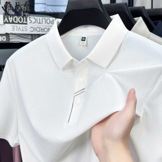 CEO Yageo Summer High-End-Kurzärmer-T-Shirt im mittleren Alter im mittleren Alter, das das verspottungslose Eisseide-Polo-Hemd Laderis-Color Closen-Top 15810 Baolan L 50 (126-140jin [Jin ist gleich 0,5 kg]))