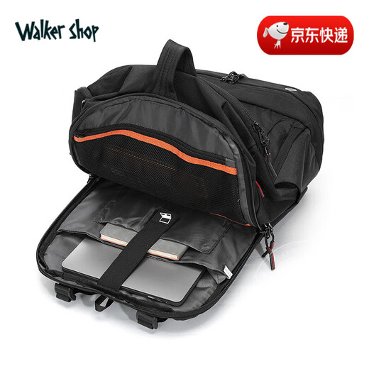 Walker Shop品牌新款双肩包男款商务通勤出差超大容量旅行包轻便男士背包 灰色 19寸