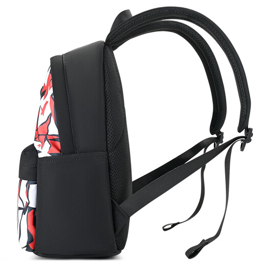 Edison Kindergarten Schoolbag Clase de preescolar Estudiantes de la escuela primaria Tour de estudio al aire libre Sutida para adultos Pequeña mochila negra y roja [modelo general/se puede colocar en el libro de texto A4]