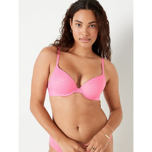维多利亚的秘密（Victoria's Secret）维密 PINK 多巴胺色系上托聚拢胸罩文胸内衣女小胸显大夏 5UUY粉色/LOGO14113 70B 32B