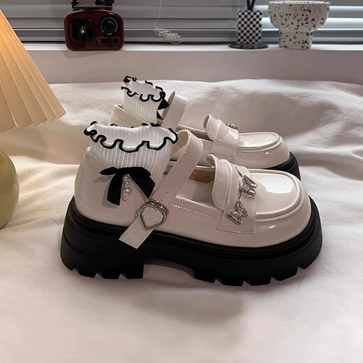 LINBUXAN genuine leather girls' leather shoes 2025 spring and autumn new British style children's black performance shoes princess shoes jk loafers black 26 shoe inner length 16.2cm