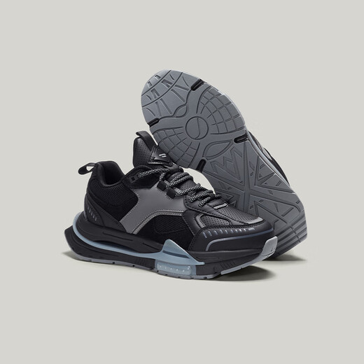 DANIEL HECHTER [Same Model in Shopping Mall] Men's Soft Breathable Daddy Shoes Classic Sports and Casual Thick Sole Shoes HC12108 Black 41