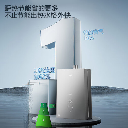 华帝（VATTI）燃气热水器强排恒温式水气双调即开既热家用低水压启动变频ECO节能省气以旧换新【免费上门安装】 16L ｜静音即热｜全面玻璃屏｜i12151S 天然气