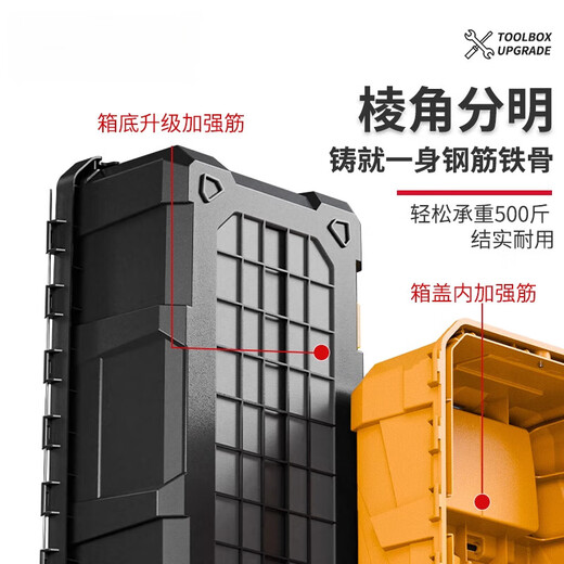 Dad Yao's German quality tool box, large capacity, extra large three-layer folding tool box, industrial-grade extra large storage and organization 21-inch flagship three-layer folding tool box