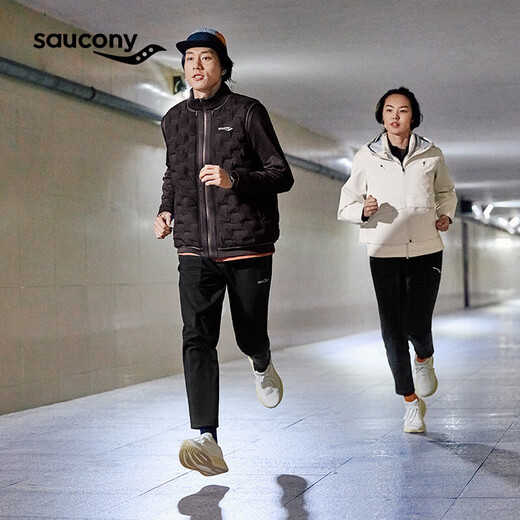 Saucony索康尼彭于晏同款胜利22跑步鞋男缓震舒适跑鞋米咖啡（宽楦）42.5