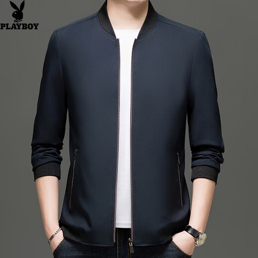 Playboy Playboy Business Casual Ejecutive Jacket Men's Daddy's Daddy's Daddy's Wind Trait Baseball Traje de béisbol para hombres con cuello de béisbol 9207 de dos lados.