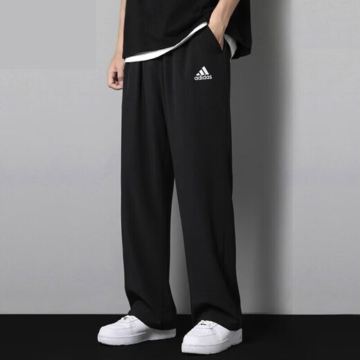 Adidas Мужские брюки Sweat Antounds Spring New Style Комфортный дышащий деловые повседневные брюки Модные классические прямые брюки IW5909 GK9273 Черные вышитые логотип Прямые брюки l
