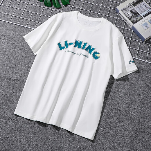 
Li Ning short-sleeved men's 2025 new summer fashion quick-drying sports breathable wet and quick-drying short-sleeved T-shirt ATSV075 AHSV683-1 white L