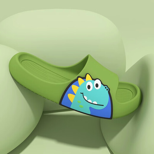Golofi cartoon children's slippers boy medium and big children summer indoor home non-slip parent-child sandals green 36-37