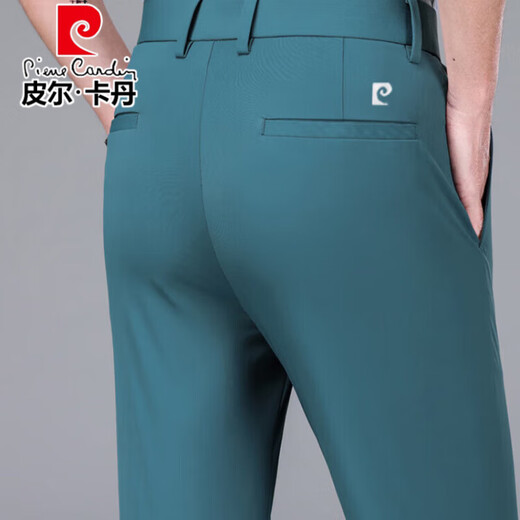 皮尔卡丹（pierre cardin）桑蚕丝男裤休闲裤男2025夏季新款凉爽弹力免烫直筒冰.丝中年裤子 灰色【16761款】 33 【140-150斤穿】