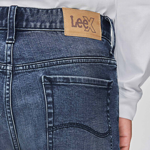 Lee25 осенне-зимние новые 723 тонкие прямые темно-синие мужские джинсы со средней талией с пятью карманами темно-синие 33