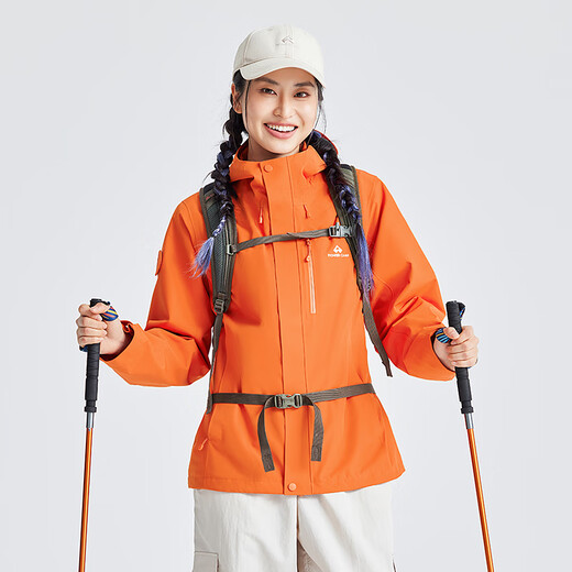 拓路者青鸟冲锋衣女硬壳户外防风防水透气小个子单层登山服连帽外套旅游