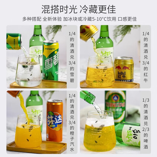 Jinlu South Korea imported soju green grape flavor 360ml sake ladies dessert wine low-grade grapefruit flavor liqueur wine