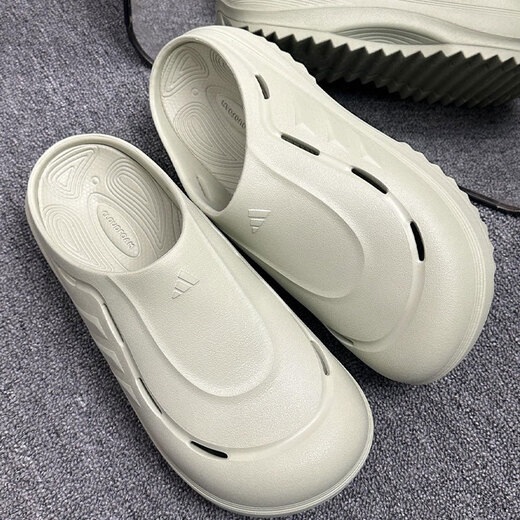 阿迪达斯（adidas）沙滩鞋男女鞋夏季新款透气休闲拖鞋OZWAVE CLOG厚底拖鞋老爹鞋 JR9274/亮光绿/亮柠檬黄 44.5