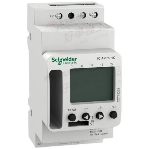 Schneider Electric Programable Time Control Switch ACTI9 IC ASTRO1C Smart 10A, 1 Kanal CCT15940_ITA_4C_24H/7D_30