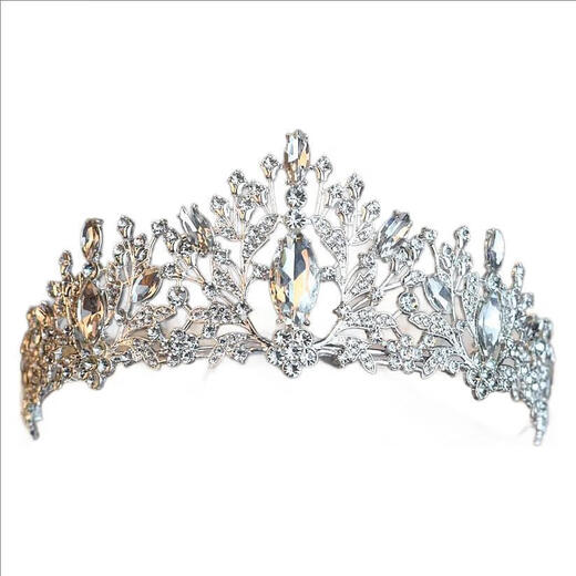 Bangboshi Crown Tiara Children Cute Princess Birthday Gift Girls Crown Performance Girl Dress Flower Girl Hair Accessory Crystal Crown Silver