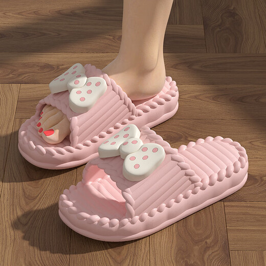 Dadong (dusto) cute outdoor sandals for women summer 2025 new home interior thick sole bathroom non-slip EVA couple sandals men deep purple [Bow shoe flower accessories] 36 -3735-36