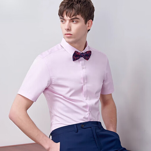 Jeep Spirit Jeep Groomsman Boda Camisa de boda Free Business Style Coreano Estilo delgado Soldier Soldier Pink Men Gentleman Slim Pink 38