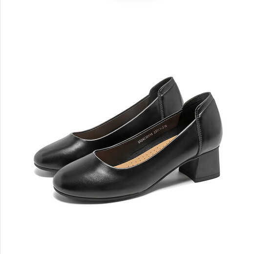 Dadong (Dusto) Single-Schuhe Frauenschuhe 2024 Frühlings- und Herbst Neue modische runde Zeh flacher Mund Elegant mittelgroßen kleinen Lederschuhen 1049 Beige 37