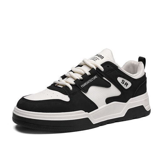
Summer casual men's shoes breathable board shoes men's student trendy versatile white shoes thick-soled sneakers casual board shoes 6607 black 42