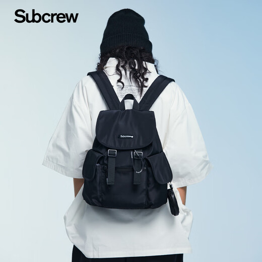 Subcrew李灿森潮牌双肩包新款女休闲运动小书包轻便旅行迷你背包 黑色