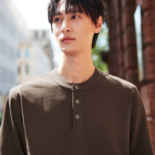 Mr. Cotton 5 Serie bequeme Waffel Henry Kragen Kurzarm T-Shirt Männer Sommerpendler Retro Casual Polo Shirt Mo Qing XL