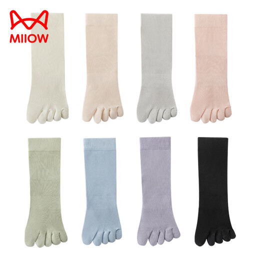 Catman (Miiow) Fünf-Finger-Socken für Frauen-Baumwollsocken für sommerliche dünne Mittelröhrensocken 2025 Neue Split-Toe-Sport-Anti-Odor- und Anti-Proof-3-Paar-Kombination kann ausgewählt und mit einer Meldung 3-Paare, einer Größe, Frauengröße (34-38) gelassen werden (34-38)