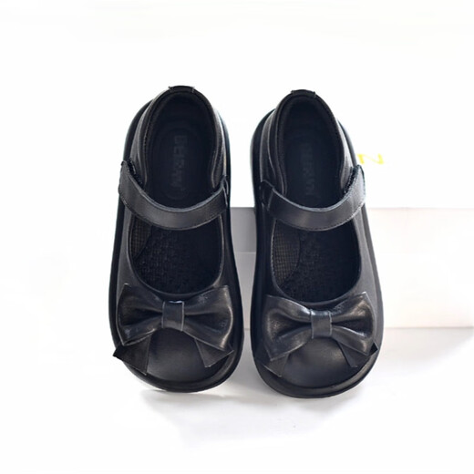 Shepherd Cow Girls Leather Shoes 2026 Autumn New Genuine Leather Shoes Baby Black Leather Shoes Campus Etiquette Performance Shoes Princess Shoes 2925 Black (First Layer Cowhide) 28 Inner Length Approximately 17.9cm