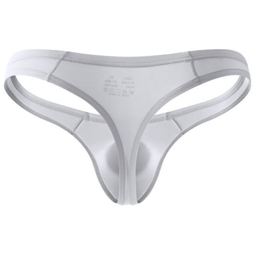 Thong men's new men's thong pants men's ice silk low-waisted large bag tight thin straps sexy and interesting white M 100Jin Jin is equal to about 0.5 kg