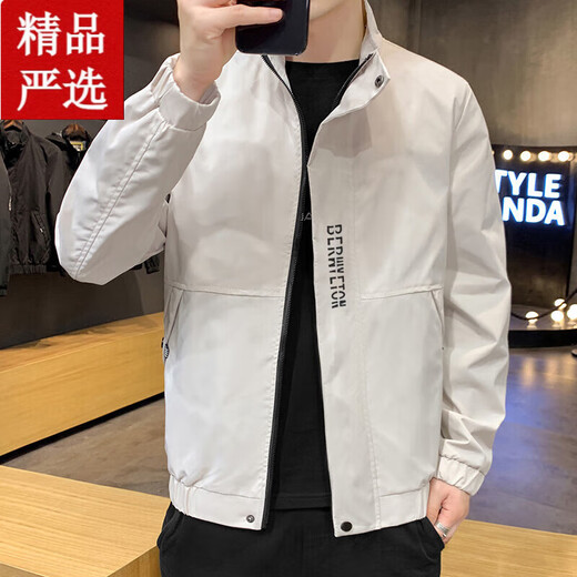 Sept Wolf Jacket Men's Jacket 2025 Nouveau col et automne Collier de travail à la mode All-Match Plus Winter 6189 Black [Spring and Automn Style] M