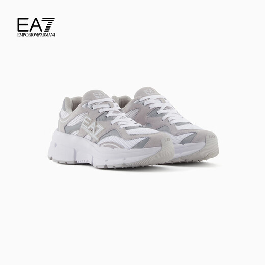 EMPORIO ARMANI/阿玛尼官方旗舰EA7/新款男女情侣户外休闲运动厚底老爹鞋 T680-白色/黑色 41.5 ( IT 8 | 41 1/3)