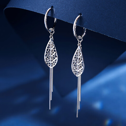 Meluxe platinum earrings for women, PT950 platinum tassel earrings, birthday gift for girlfriend, wife, about 3.55g