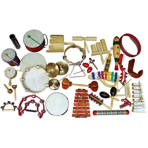 ORFF Early Education Musical Instrument Set École primaire Percussion Instrument combinaison Musique d'enfants Enseignement Aids Musique Éclaircissement Enseignement Toys 100 pièces Set Autre quantité