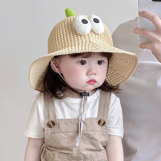 Chaomeng City 693 Menschen haben in 8 Stunden in 8 Stunden im Sommer einen Sonnenschutz und atmungsaktive Strohhüte aus dem Sommer in den Kartikaturen verschifft. Roter Erdbeerfischer-Strohhut-Ersatzgürtel 2-5 Jahre alt/Kopfumfang 47-52 cm