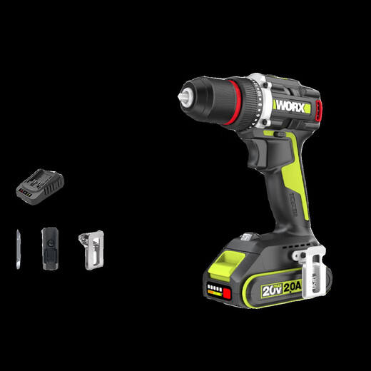 Worx (Worx) Wu bürstenloser Aufprallbohrmaschine Wu Lithium -Batterie -Blitzbohrmaschine wiederaufladbares Schraubenwerkzeug WU + WU3884.0 Doppelte elektrische + Schnellladung
