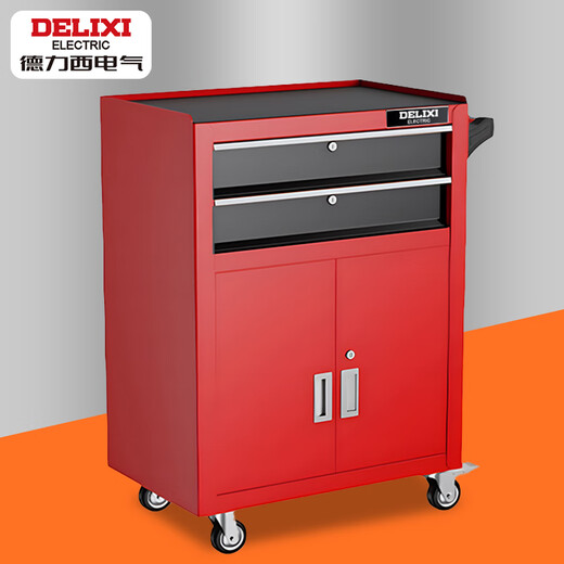 Delixi workshop mobile tool cart trolley maintenance trolley multi-functional auto repair tool box tool cabinet reinforced 1.0 thickness one drawer one cabinet tool cart