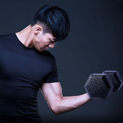 Zhizhou hexagonal dumbbell men's fitness student 2kg 5kg household 10kg rubber-coated arm training female fitness equipment total weight a pair 12Jin Jin equals 0.5kg (6Jin Jin equals 0.5kg *2 pieces)