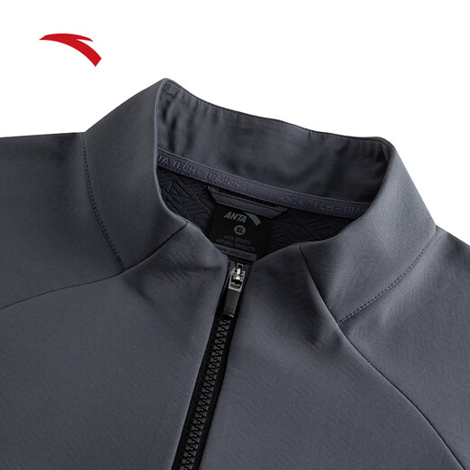 ANTA Zero Pressure Shell丨Fleece Stand Collar Sports Jacket Men's Winter Water-Repellent Warm Top Commuting Executive Jacket