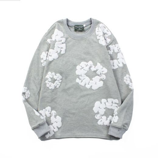 Jingpufei European and American printed sweatshirt Y2K hip-hop street men and women loose pullover 3294 pink XL
