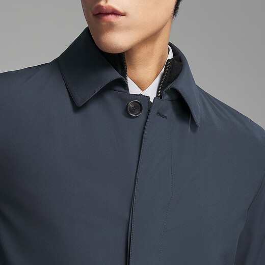 Youngor Removable Goose Down Liner Windbreaker Jacket Men's 25 Autumn and Winter Warm, Skin Friendly and Smooth Classic Lapel Business Suit Gray Blue VYYF419865HFA XL 180/100A (Recommended 150-160 Jin Jin equals 0.5 kg)