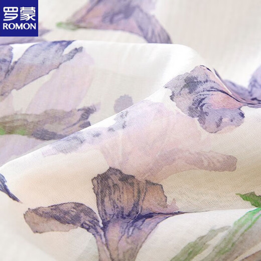 罗蒙（ROMON）碎花优雅半身裙2025夏季新款气质印花垂感系带中长款洋气 浅紫色 L 90-105斤