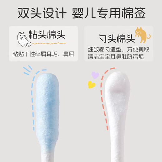 Sweet Wave Sea Baby Cotton Swab Stick Stick Ear Pulling Artifact Newborn Stick Ear Wax Stick Children Disposable Ear Picking Stick