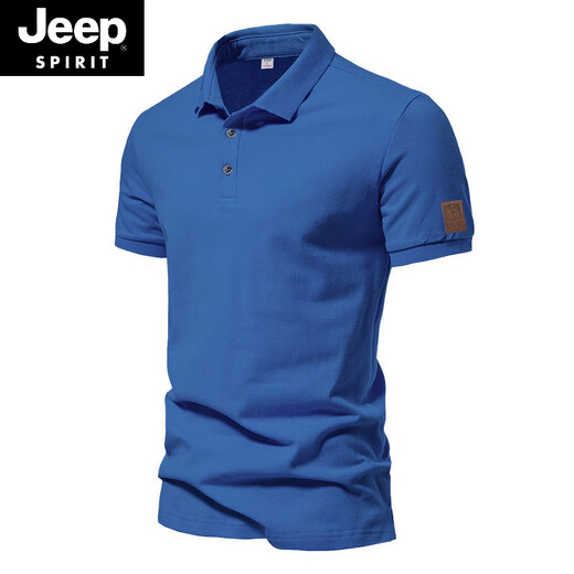 JEEP SPIRIT美式复古珠地棉男士polo.衫纯色休闲商务通勤短袖T恤夏季半袖翻领 紫色(AQ新691) M M(100-120斤)