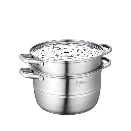 Debo Debo 316 stainless steel steamer three-layer 28cm household multi-bottom cooking soup pot gas stove induction cooker universal